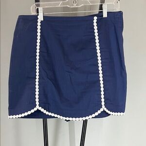 Lilly Pulitzer Blue Mini Skirt with White Accents